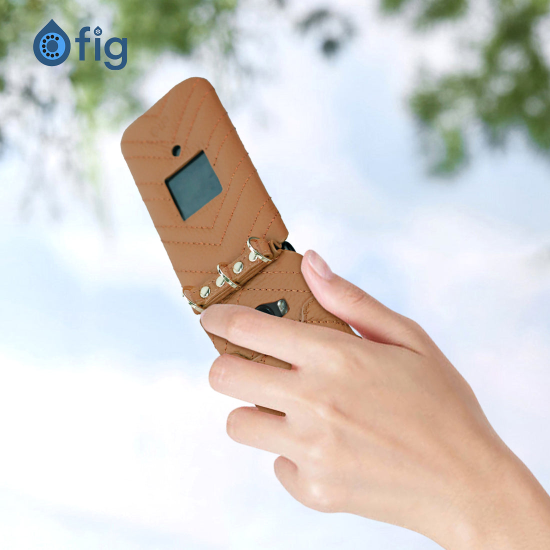 Fig Mini Genuine Leather Crossbody Case (with strap)
